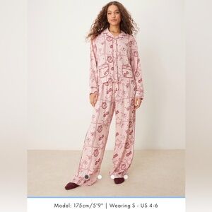 ASOS DESIGN NWOT pink and red rodeo print model, pajamas, women’s size small